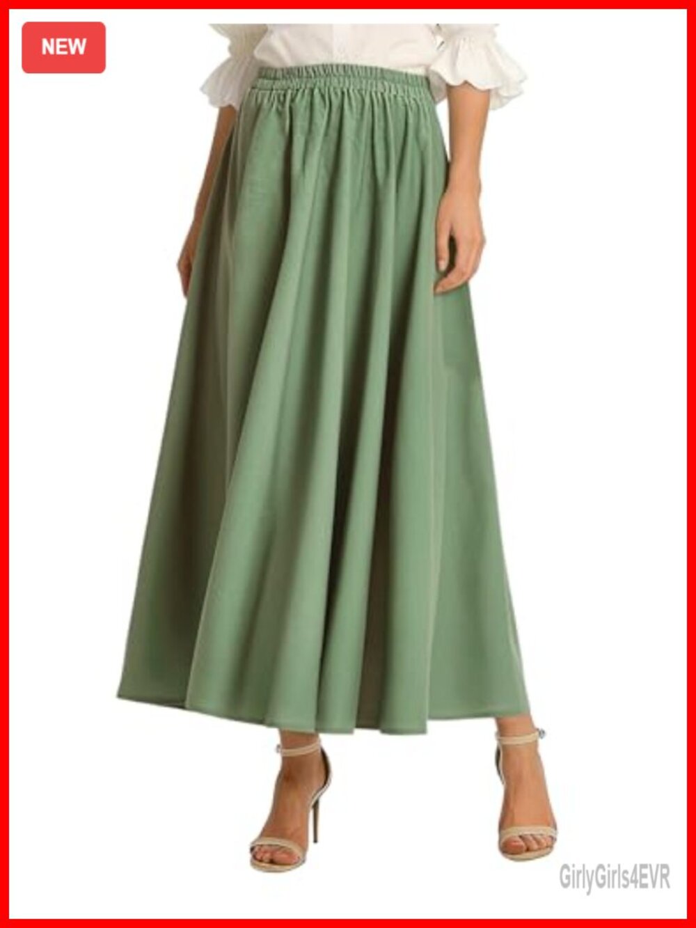 Women's Cotton Linen A-line Long Flowy Maxi Skirt with Pockets